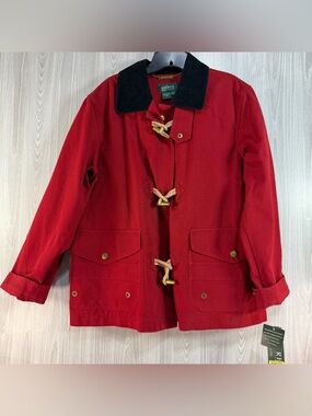 Lauren Ralph Lauren Canvas Jacket Fireman Equestrian Chore Red Womens Coat Large